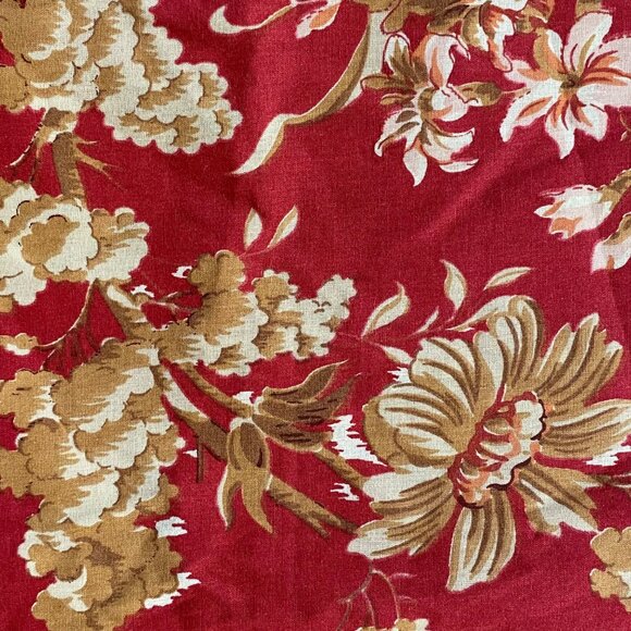 Vintage Fieldcrest Cannon King Floral Pillowcases Shams 20x36 Red Beige - Picture 2 of 5